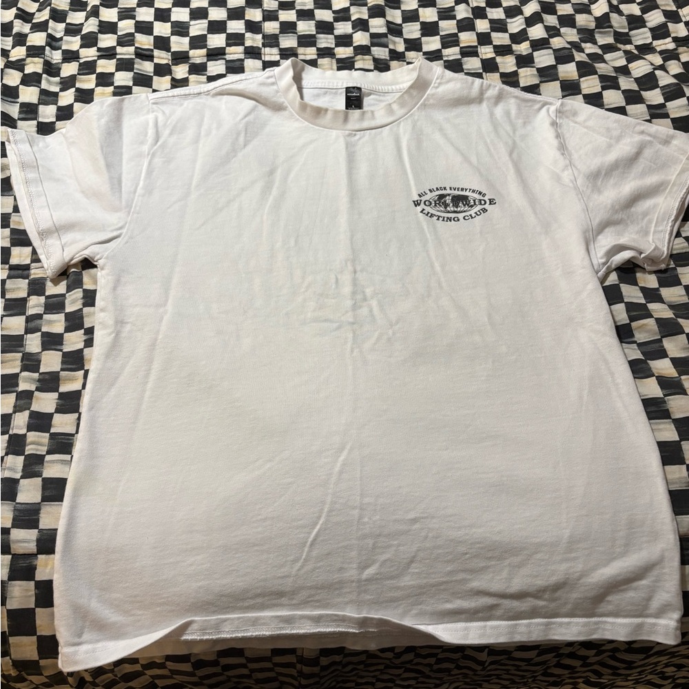 White Graphic Tee with Logo